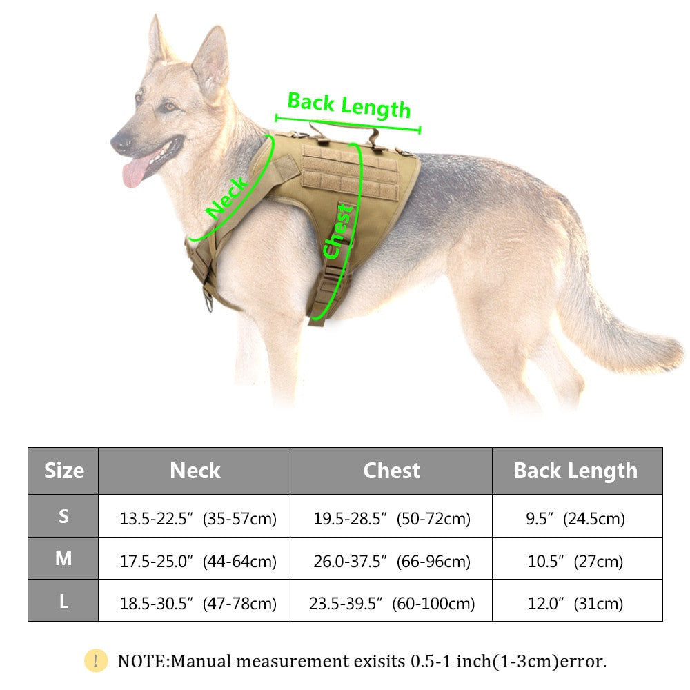 Nylon Tactical Dog Harness, Collar & Leash