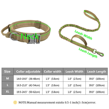 Nylon Tactical Dog Harness, Collar & Leash
